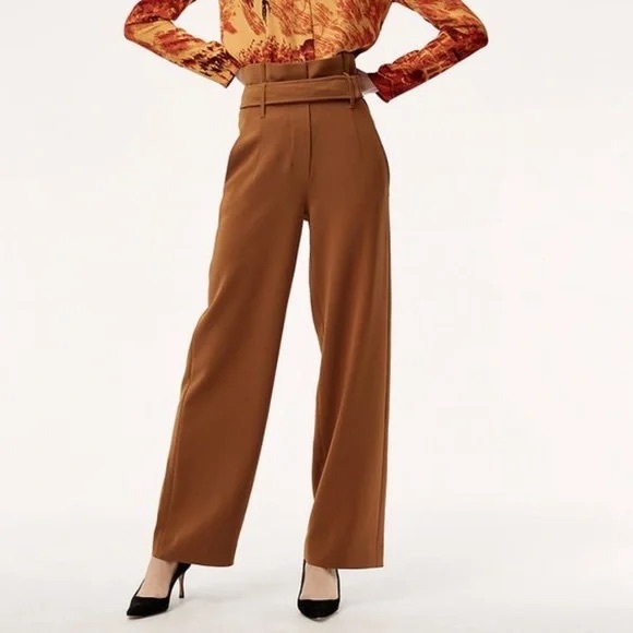 NWT Aritzia Babaton Jermaine Pant in Cigar Size 0 - Picture 1 of 9